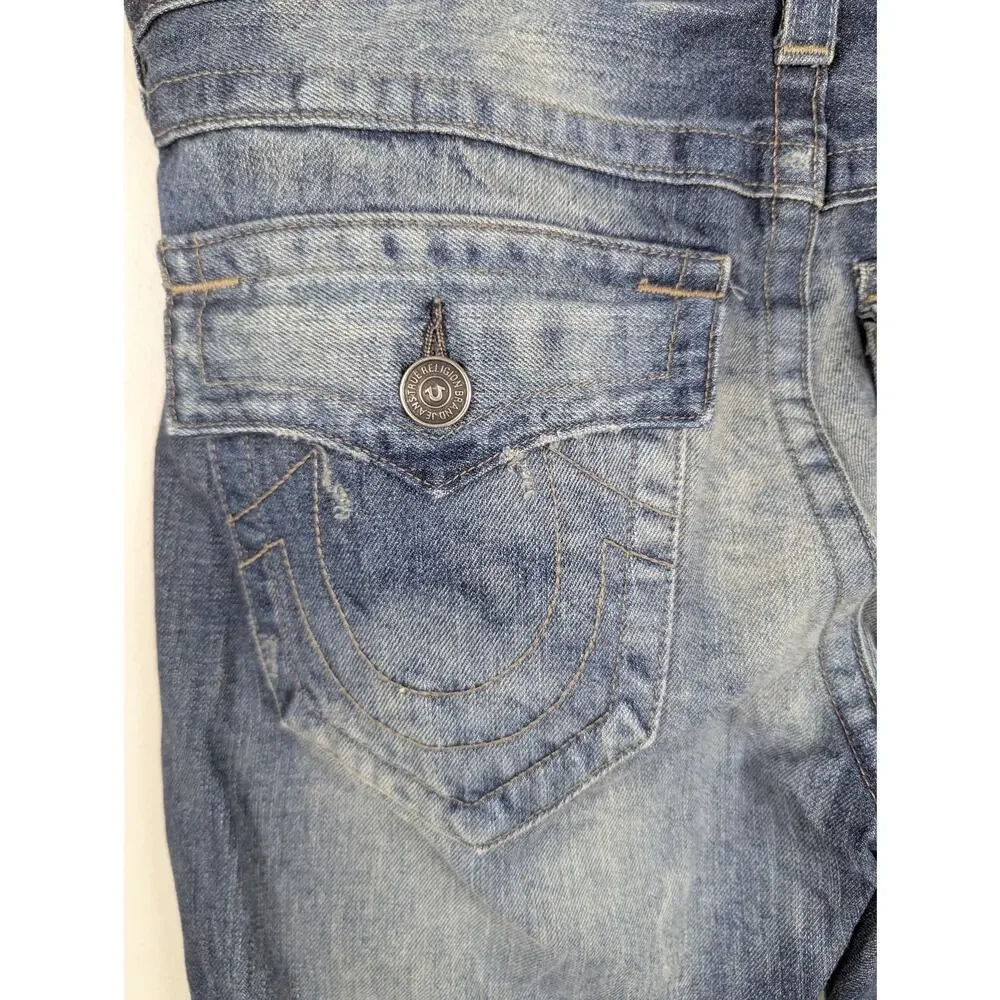 True Religion‎ Ricky Relaxed Straight Blue Jeans 36x34
